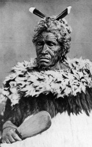 Portret van een Maori-man, voor 1880